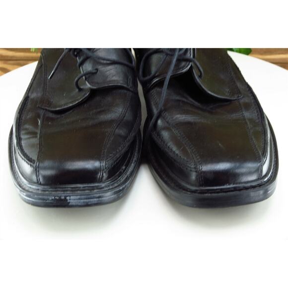 J. Ferrar Shoes Sz‎ 10.5 M Black Derby Oxfords Leather Men 32131 - Picture 2 of 8